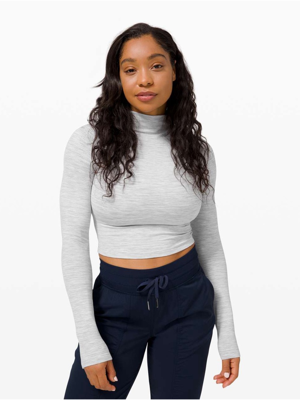 Lululemon All Aligned Mockneck LS, Wee Are From Space Nimbus Battleship, size 4